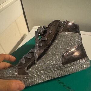 Lauren Lorraine Silver Glitter Sneakers
